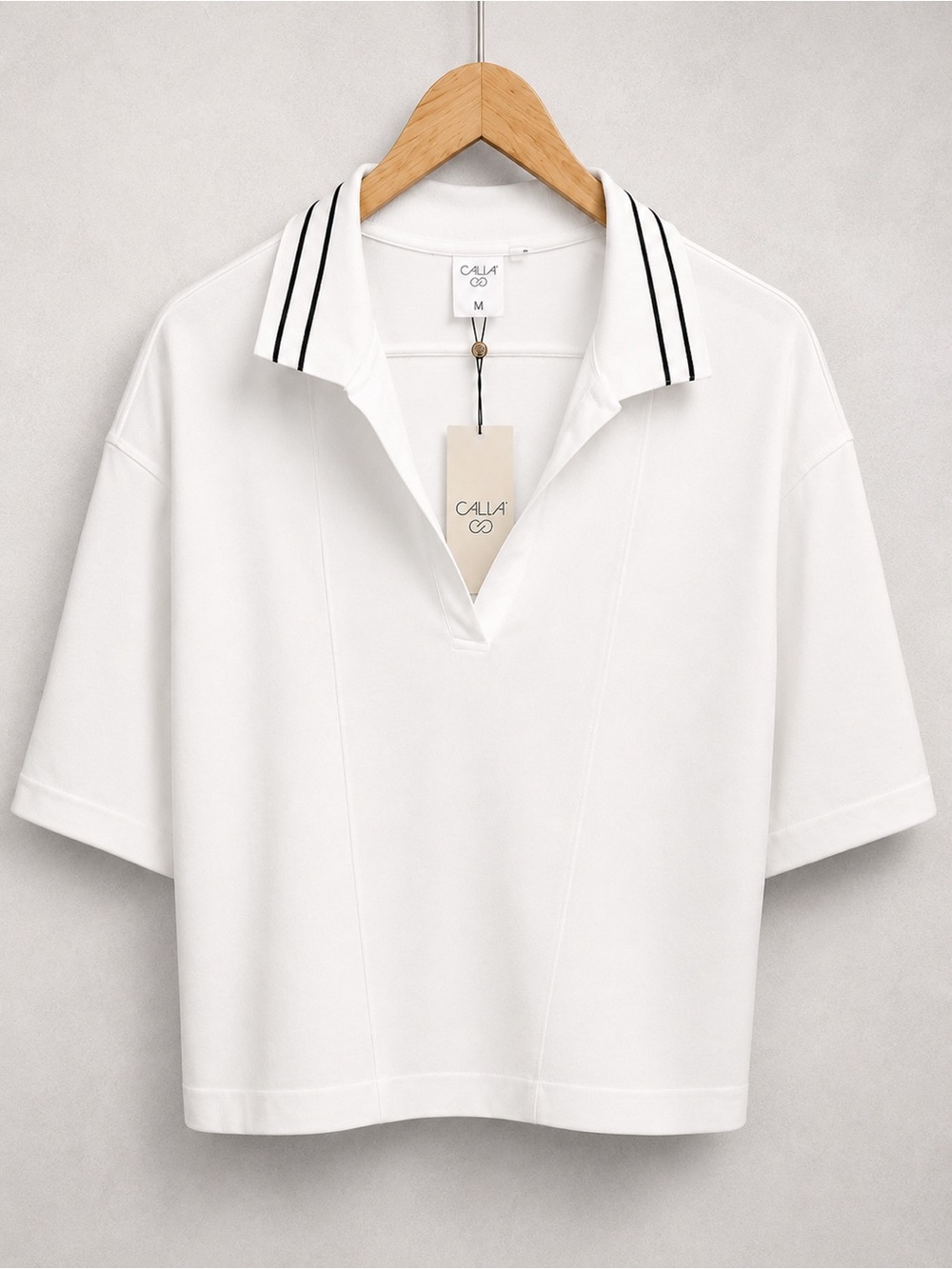 CALIA Carrie Underwood Seamless Tipped Polo White Women’s Medium - Picture 3 of 4